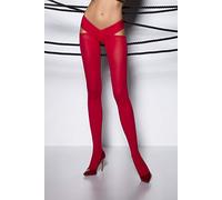 PASSION TIOPEN 005 Medias Negras 3/4 60 Den - Diseño Elegante Para Realzar Tu Figura - 1/2 / ROJO