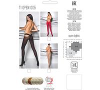 PASSION TIOPEN 005 Medias Negras 3/4 60 Den - Diseño Elegante Para Realzar Tu Figura - 1/2 / ROJO