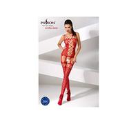 Pasión mujer bs054 blanco abierto mono sexy - Taille: Talla única 6, Couleur: Rojo