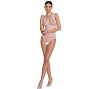 PASSION Woman BS086 Bodystocking Blanco Talla Única - Diseño Elegantemente Atractivo Para Comodidad Sensual
