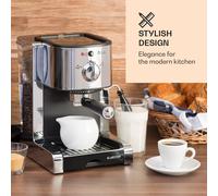 Passionata 20 Cafetera expreso 20 bares 6 tazas 1,25 litros Espumador de leche Klarstein