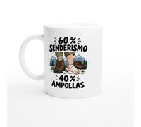 PassionCadeau Taza 60% Senderismo 40% Ampollas | Taza Divertida de Café Senderista - Idea de Regalo Original