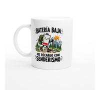 PassionCadeau Taza Batería Baja Me Recargo con Senderismo | Taza Graciosa Senderista - Idea de Regalo Original