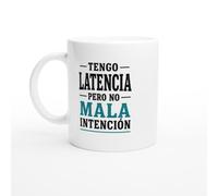 PassionCadeau Taza Gamer Tengo Latencia Pero No Mala Intención | Taza Humor Gamer - Idea de Regalo Original