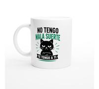 PassionCadeau Taza Gato No Tengo Mala Suerte Te Tengo A Ti | Taza Humor Amante de los gatos - Idea de Regalo Original