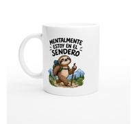PassionCadeau Taza Mentalmente Estoy en el Sendero | Taza Humor Senderista - Idea de Regalo Original