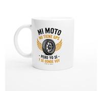 PassionCadeau Taza Moto Mi Moto No Tiene GPS Pero Yo Sí Y Sé Dónde Voy | Taza Original Motero - Idea de Regalo Original