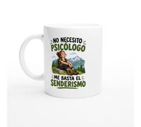 PassionCadeau Taza No Necesito Psicólogo Me Basta el Senderismo | Taza de Humor Senderista - Idea de Regalo Original