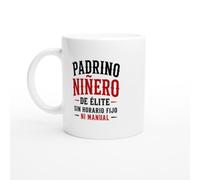 PassionCadeau Taza Padrino Niñero De Élite Sin Horario Fijo Ni Manual | Taza Graciosa Mejor padrino - Idea de Regalo Original Hombre