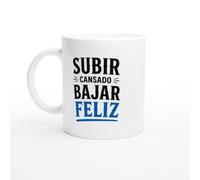 PassionCadeau Taza Senderismo Subir Cansado Bajar Feliz | Taza Original Senderista - Idea de Regalo Original