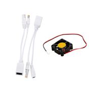 Passive Power over Ethernet PoE Adapter Injector + Splitter Kit with 3010S 12V 0.06A Brushless Cooling Fan