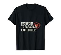 Passport to Paradise - Sello minimalista con forma de corazón Camiseta