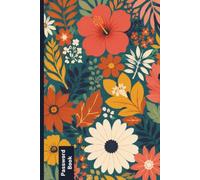 Password Book: Modern Floral Dark Background - A to Z Alphabetical Index - Notebook for Your Usernames, Passwords and Internet Secret Codes - 110 Pages - A5 Size