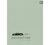 Password Book with A-Z Index: 8x10 Big Login Account Organizer with Alphabetical Labels | Large Print | Classing Driving Car Design Dusty Green