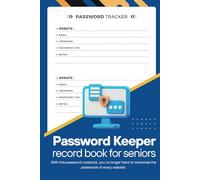 Password keeper record book for seniors: With this password notebook, you no longer have to memorise the passwords of every website.