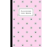 Password Log Book 100 pages wide-ruled 6 x 9 in | Large Print | Hardcover: Locks & Asterisks on Pink
