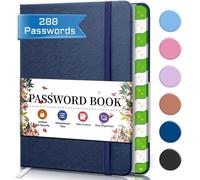 Password Notebook With Alphabetical Tabs For Seniors, Internet Password Logbook Journal Website Address Login - Azul Oscuro
