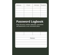 Passwords and Logins: A Clever Log of All Your Login Codes, Hardcover 6 x 9" in size, 120 pages