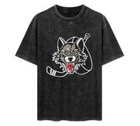 Past Chicago Wolves Hockey Logo Hockey Calder Cup Black T-Shirt Printed tee Graphic Top For Men Unisex Shirt S