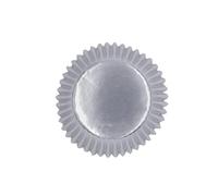 Past Kolor Mini Cápsulas Cupcake - Moldes para Muffins, Magdalenas - Ideal para Repostería - 60 UDS (Plata Metalizado)