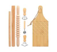Pasta Cutter - 7 piezas Food-Grade Wooden Manual Stamp | Pasta Making Tools for Dough, Noodle, Bola de , Pastry, Kitchen, Home, Restaurante, Comercial, Food Preparation, Meal Prep, Party