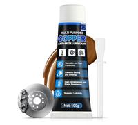 Pasta de cobre de 100 g, pasta de cobre resistente al agua para frenos y aplicaciones automotrices, con cepillo y boquilla, grasa anticongelante que protege contra el óxido y la corrosión, lubricación
