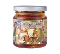 Pasta de Curry Amarillo Tailandés 195 g en frasco de cristal, lista para usar para salsa cremosa con leche de coco, salteados, sopas y noodles, picante medio y aroma suave