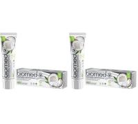Pasta de dientes blanqueadora 97% natural Biomed Coconut Oil | Blanqueamiento delicado y refuerzo del esmalte | Apto para veganos, no contiene SLES, contiene flúor, 100 g (Paquete de 2)
