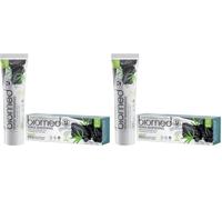 Pasta de dientes blanqueadora 97% natural Biomed Triple Charcoal | Cuidado de las encías, carbón de bambú | Apto para veganos, no contiene SLES, contiene flúor, 100 g (Paquete de 2)