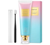 Pasta de dientes blanqueadora con niacinamida 100 g, ayuda a eliminar manchas de café y té, suave para encías sensibles, sin flúor, con enzima de papaya y aceite de coco orgánico (1)