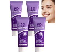 Pasta de dientes blanqueadora de dientes 9D White Teeth Whitening, pasta de dientes morada para eliminar manchas, fórmula suave de limpieza profunda, blanquear los dientes, refrescar el aliento, pasta