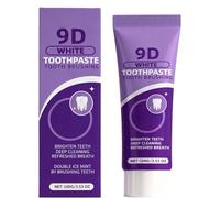 Pasta de dientes blanqueadora de dientes 9D White Teeth Whitening, pasta de dientes morada para eliminar manchas, fórmula suave de limpieza profunda, blanquear los dientes, refrescar el aliento, pasta