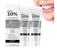 Pasta de dientes blanqueadora de hidroxiapatita para dientes sensibles, refuerzo protector esmaltado, limpieza profunda sin flúor, sabor a menta para el aliento, limpieza profunda refrescante (2