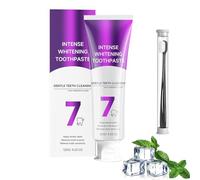 Pasta de dientes blanqueadora intensiva 7-Pro, elimina manchas, efecto duradero, refresca el aliento, cuida las encías, suave para dientes sensibles (1 set)
