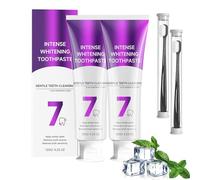 Pasta de dientes blanqueadora intensiva 7-Pro, elimina manchas, efecto duradero, refresca el aliento, cuida las encías, suave para dientes sensibles (2 set)