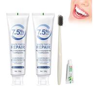 Pasta De Dientes Con Hidroxiapatita Para Protección Del Esmalte Y Fortalecimiento Dental, Sabor a Menta Suave, Uso Diario Para Una Salud Bucal óptima - Pack De 2 + Cepillo De Dientes Incluido