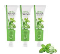 Pasta de dientes de aloe y menta para eliminar manchas dentales（3pcs） | Fórmula de origen vegetal, refresca el aliento, segura para el esmalte, para el cuidado dental diario