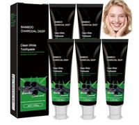 Pasta de dientes de carbón natural blanqueadora: carbón activado de bambú, blanqueamiento dental, eliminación de manchas superficiales, respiración fresca, diaria, cuidado bucal, suave para adultos y