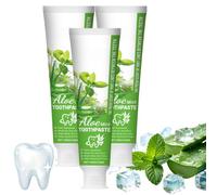 Pasta de dientes de espuma de aloe y menta, limpieza profunda de la boca (3 | Pasta dentífrica de aloe y menta de limpieza profunda, sin flúor, para eliminar las manchas, reduce el amarilleamiento