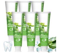 Pasta de dientes de espuma de aloe y menta, limpieza profunda de la boca (6 | Pasta dentífrica de aloe y menta de limpieza profunda, sin flúor, para eliminar las manchas, reduce el amarilleamiento