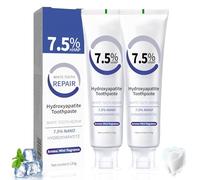 Pasta de dientes de hidroxiapatita, 2 unidades de pasta de dientes de hidroxiapatita, pasta de dientes sin flúor para reparación de esmalte dental, protección del esmalte y fortalecimiento de los