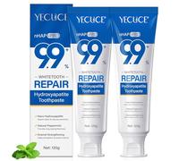 Pasta de Dientes de Hidroxiapatita Paquete de 2, Sin Flúor Pasta Dental con 9,9% Nano Hidroxiapatita, Protege el Esmalte Dental, Alivia la Sensibilidad, Fortalece los Dientes, Cuidado Bucal