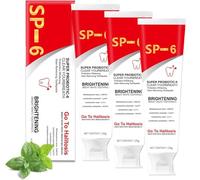 Pasta de dientes de hidroxiapatita para protección avanzada del esmalte, pasta dental blanqueadora probiótica SP-6, fórmula mejorada con 6 probióticos, sin flúor, pasta de dientes ultra blanqueadora