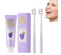 Pasta de dientes probiótica, 100 g de pasta de dientes con 2 cepillos de dientes para una limpieza profunda de los dientes, para un ambiente bucal saludable, combate el mal aliento (Uva)