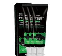 Pasta de dientes profunda de carbón de bambú, pasta de dientes blanqueadora y quitamanchas, limpia profundamente las encías, elimina las manchas de los dientes y refresca el aliento.