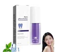 Pasta de dientes púrpura para blanqueamiento dental, v34 Corrector de color que elimina las manchas, pasta de dientes blanqueador de color púrpura para adultos (1)