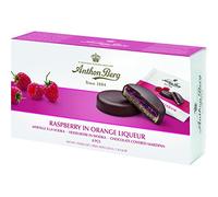 Pasta de mazapán con relleno y revestimiento de chocolate Anton Berg - frambuesa en naranja (8 unidades/220 g) Especialidad danesa