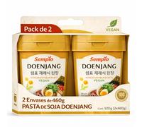 Pasta de soja Doenjang, Salsa Coreana vegana, Esencial para la cocina coreana, Ligeramente picante, Apto para Vegetarianos y Veganos, Ideal para guisos y salsas, Contiene 2 botes de 460 gr