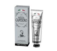 Pasta del Capitano 1905, Pasta de Dientes con Carbón Activo, Pasta de Dientes con Carbón Vegetal Activo que Absorbe Sustancias que Manchan los Dientes, 100% Made in Italy, Tubo de 75 ml