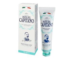 Pasta del Capitano 1905, Pasta de Dientes Protección contra Caries, Solución Ideal para una Protección Completa contra Placa y Caries, Acción Antibacteriana, 100% Made in Italy, Tubo de 75 ml